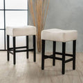 Beige Fabric Backless Counter Stools, Set of 2 X6861