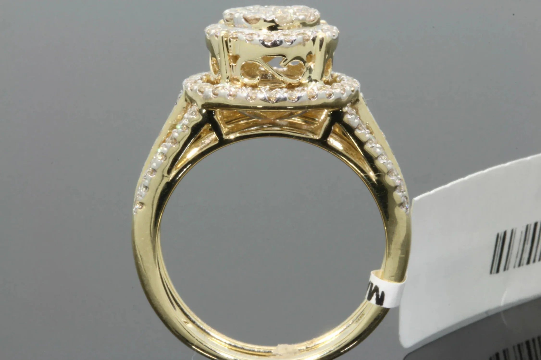 10K Yellow Gold 1.50 Carat Diamond Engagement Ring Wedding Band Set Q368386