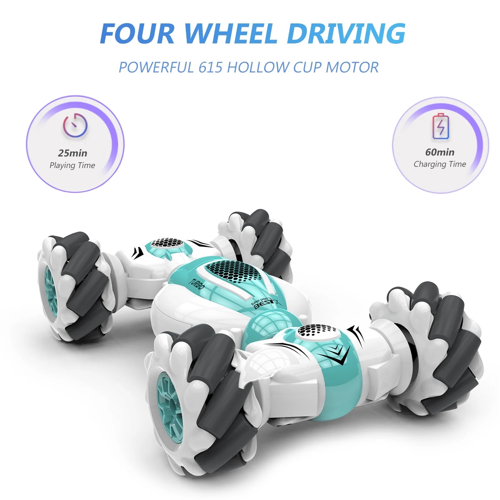 4WD RC Stunt Car Remote Control Watch Gesture Sensor Deformable Electric Toy Cars X1455