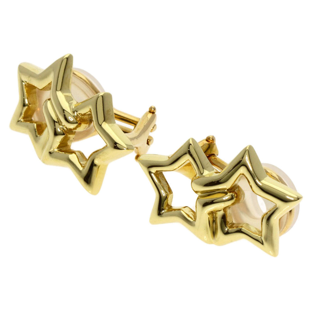 Double Star Earrings K18 Yellow Gold D27078