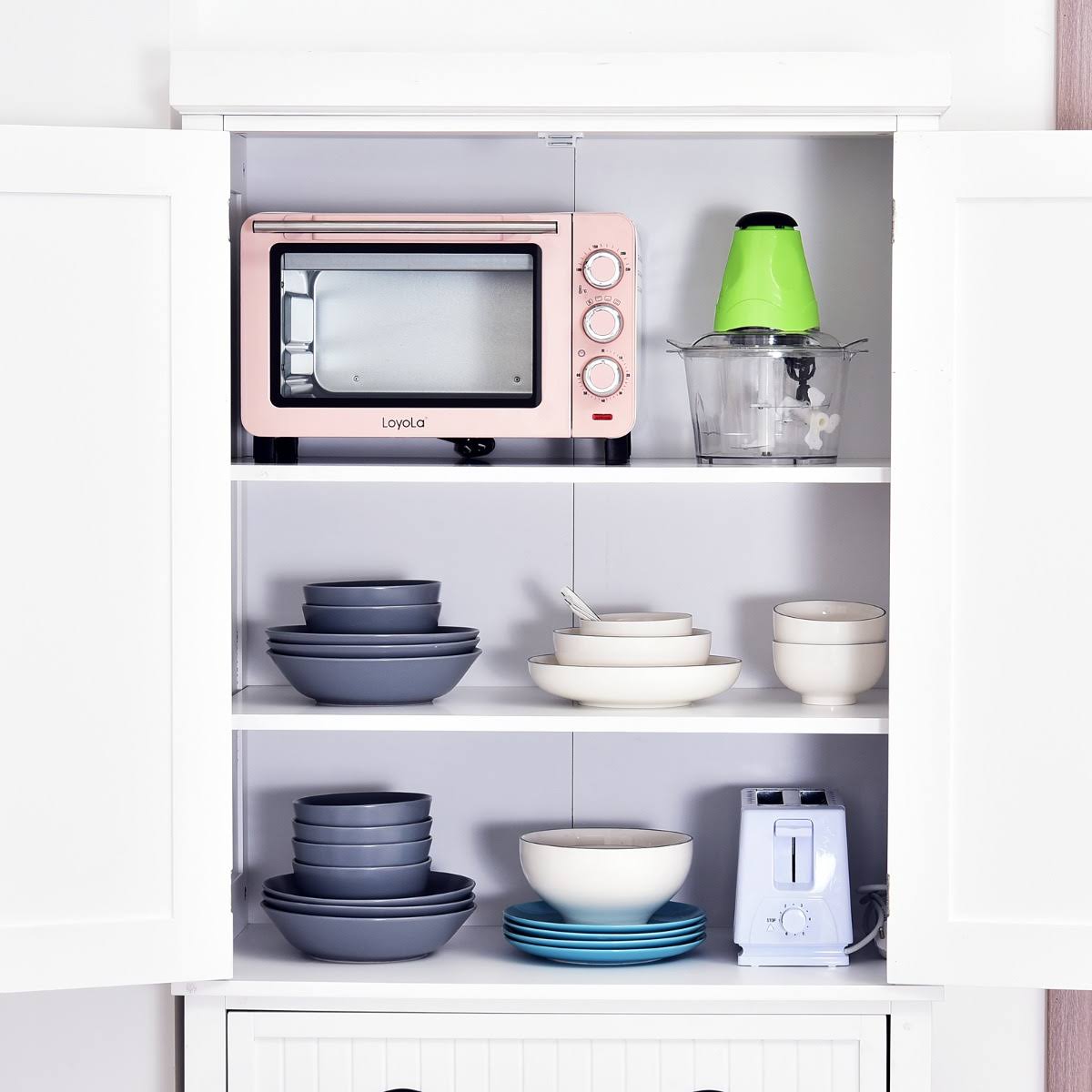 White Tall Kitchen Pantry Cabinet W11375