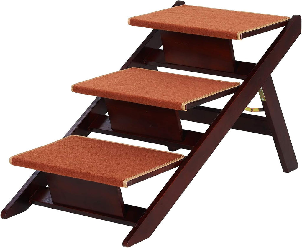 Wooden 2-in-1 Portable Folding Pet Stairs/Ramp Y7345