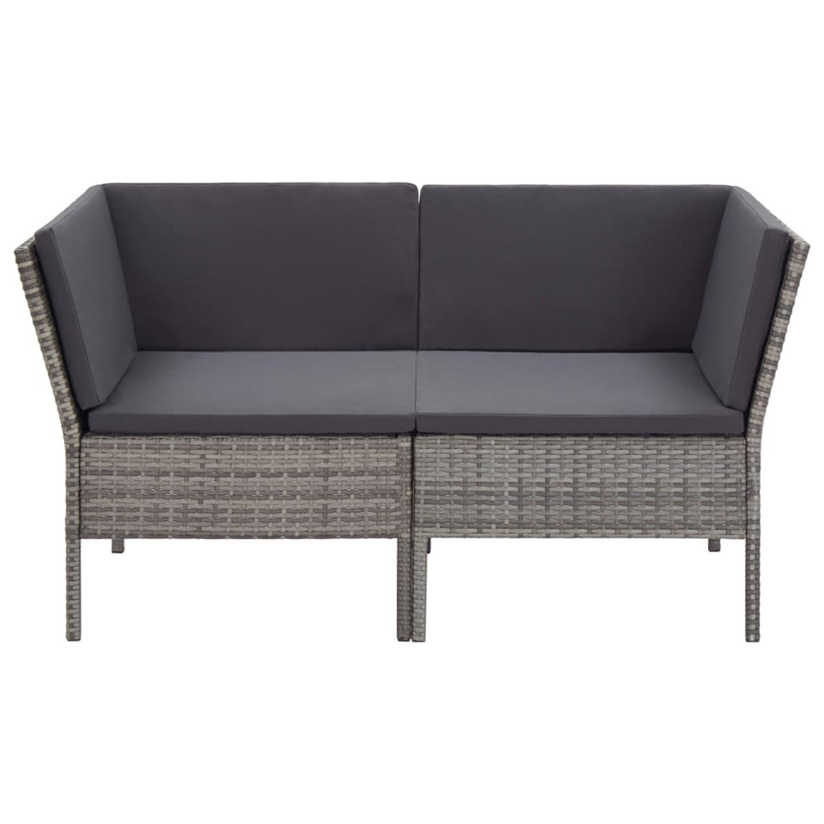 6 Piece Gray Poly Rattan Outdoor Sectional Set with Side Table W201