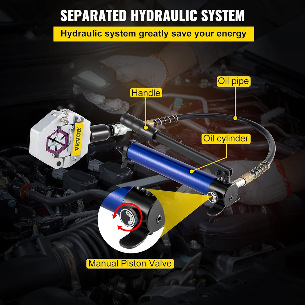 Manually Operated Hydraulic Hose Crimper Kit with 7 Dies H71425