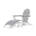 White and Driftwood Gray 2-Piece Plastic Folding Adirondack Chair R6868