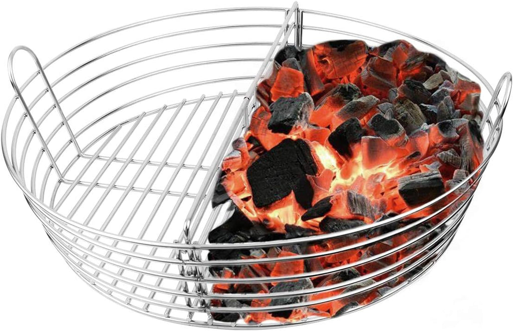 Stainless Steel Lump Charcoal Fire Basket with Divider L192