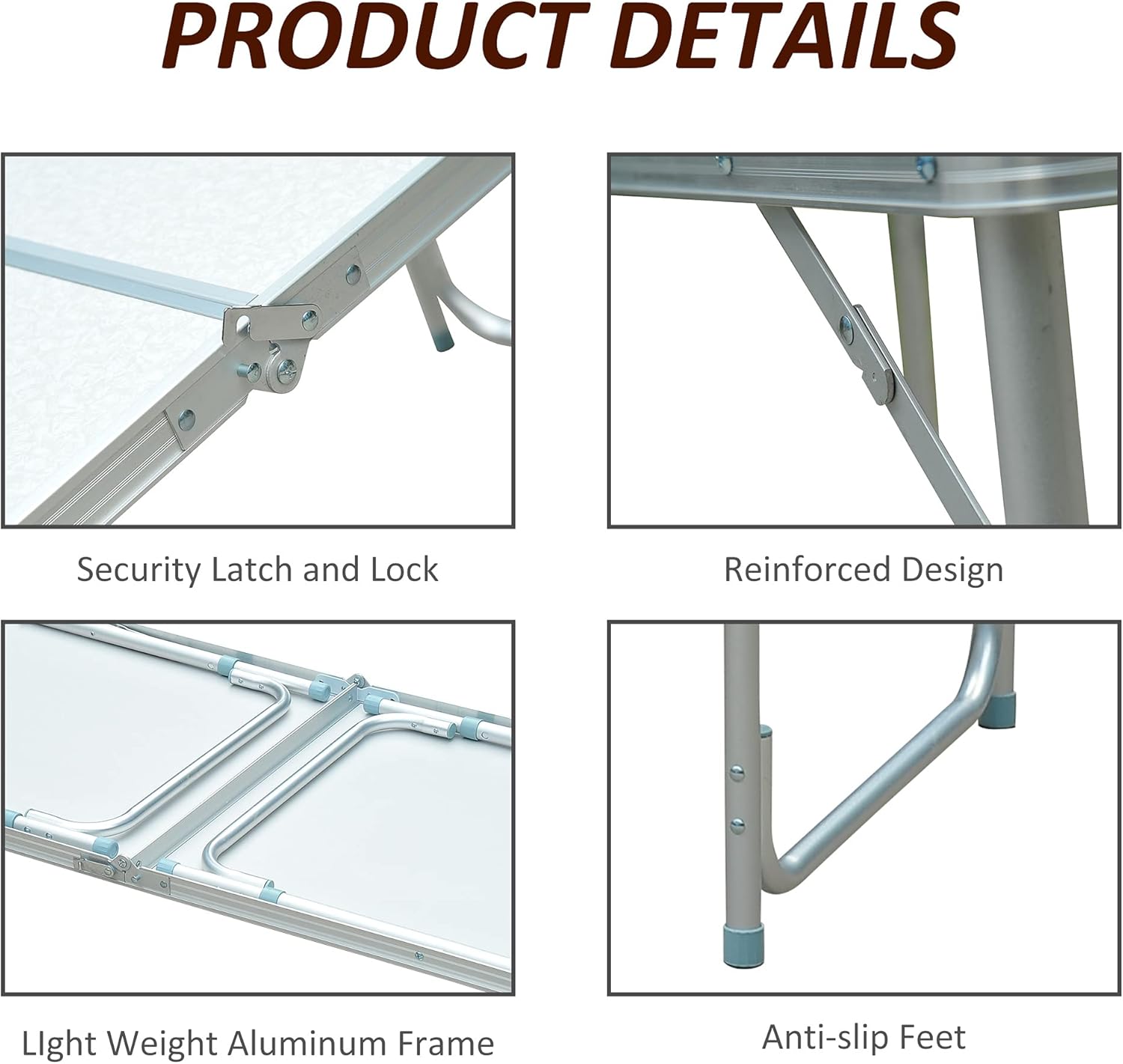 47 Aluminum Lightweight Portable Camping Table with Carry Handle F41734