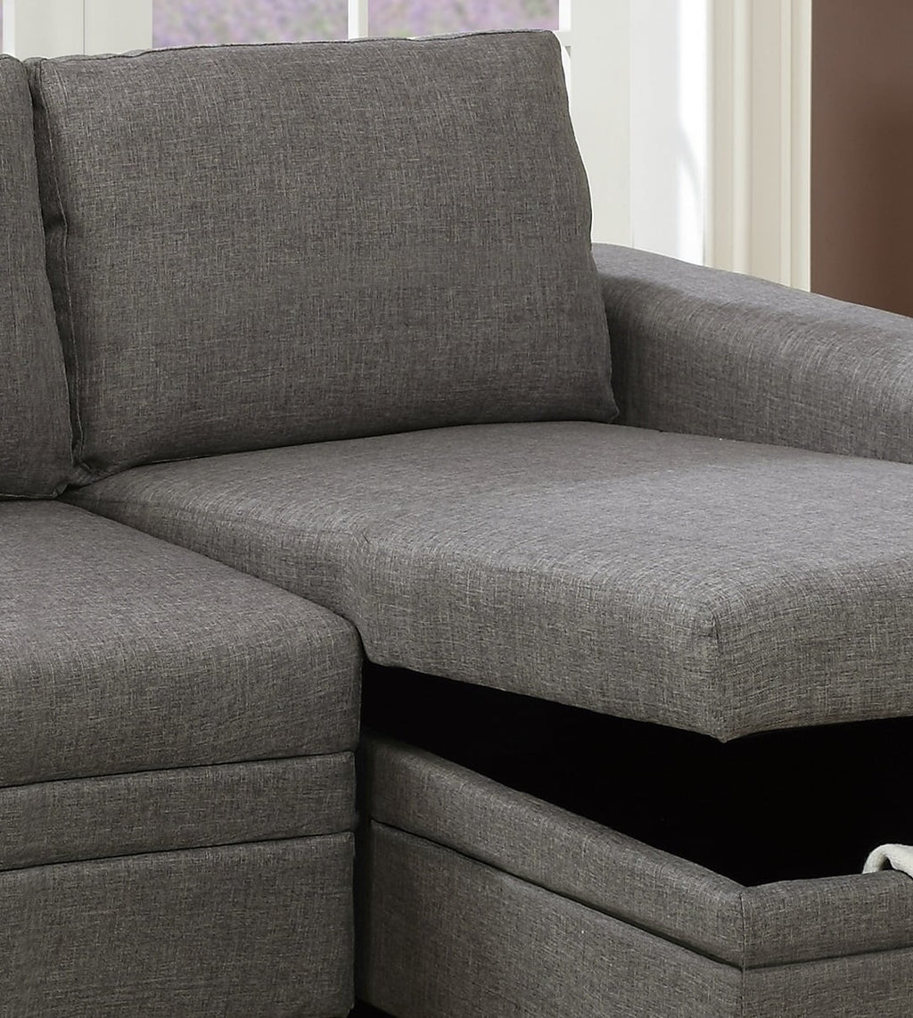 Convertible Sectional Sofa Pull out Bed Couch Storage Chaise C106