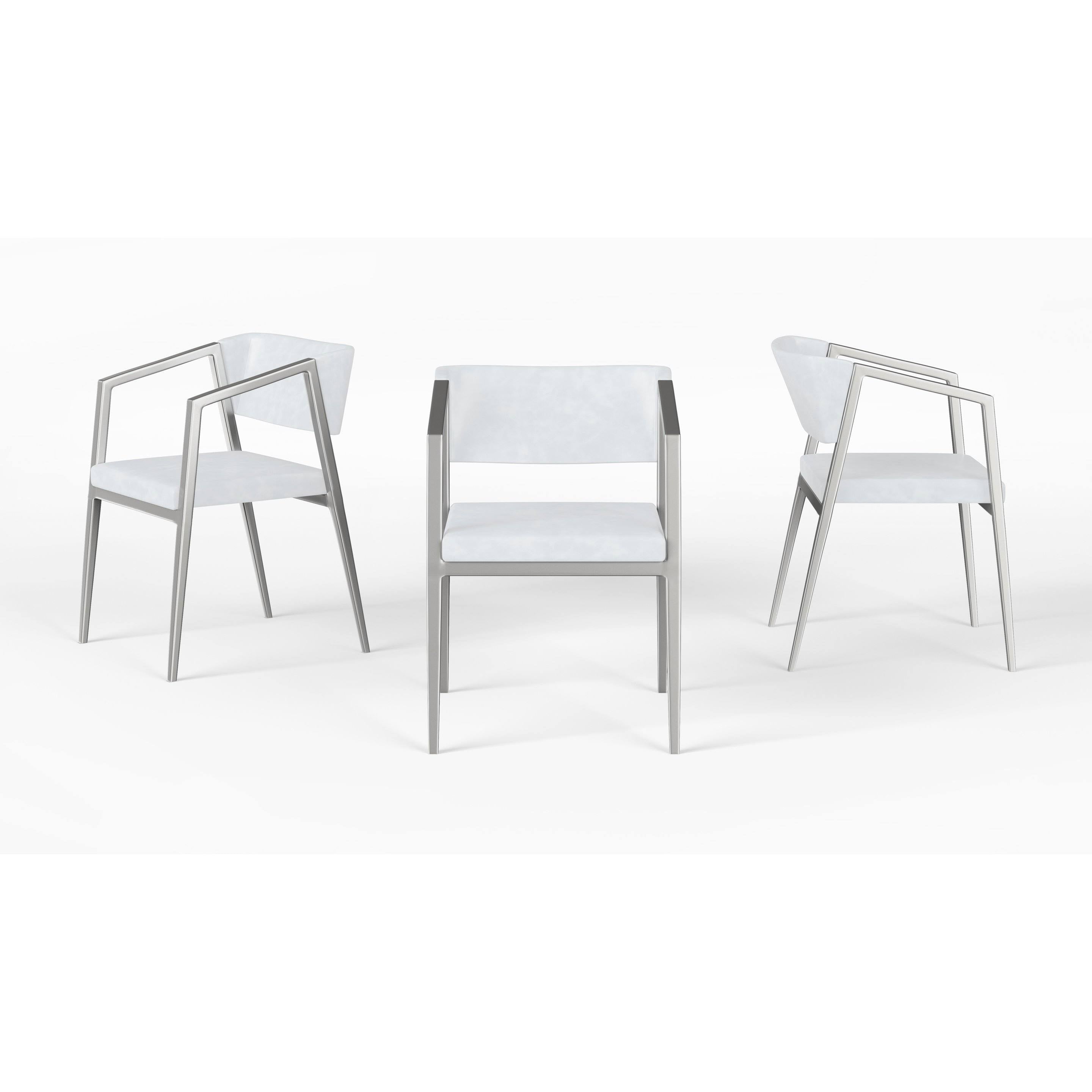 White/Stainless Steel Armchair G61033