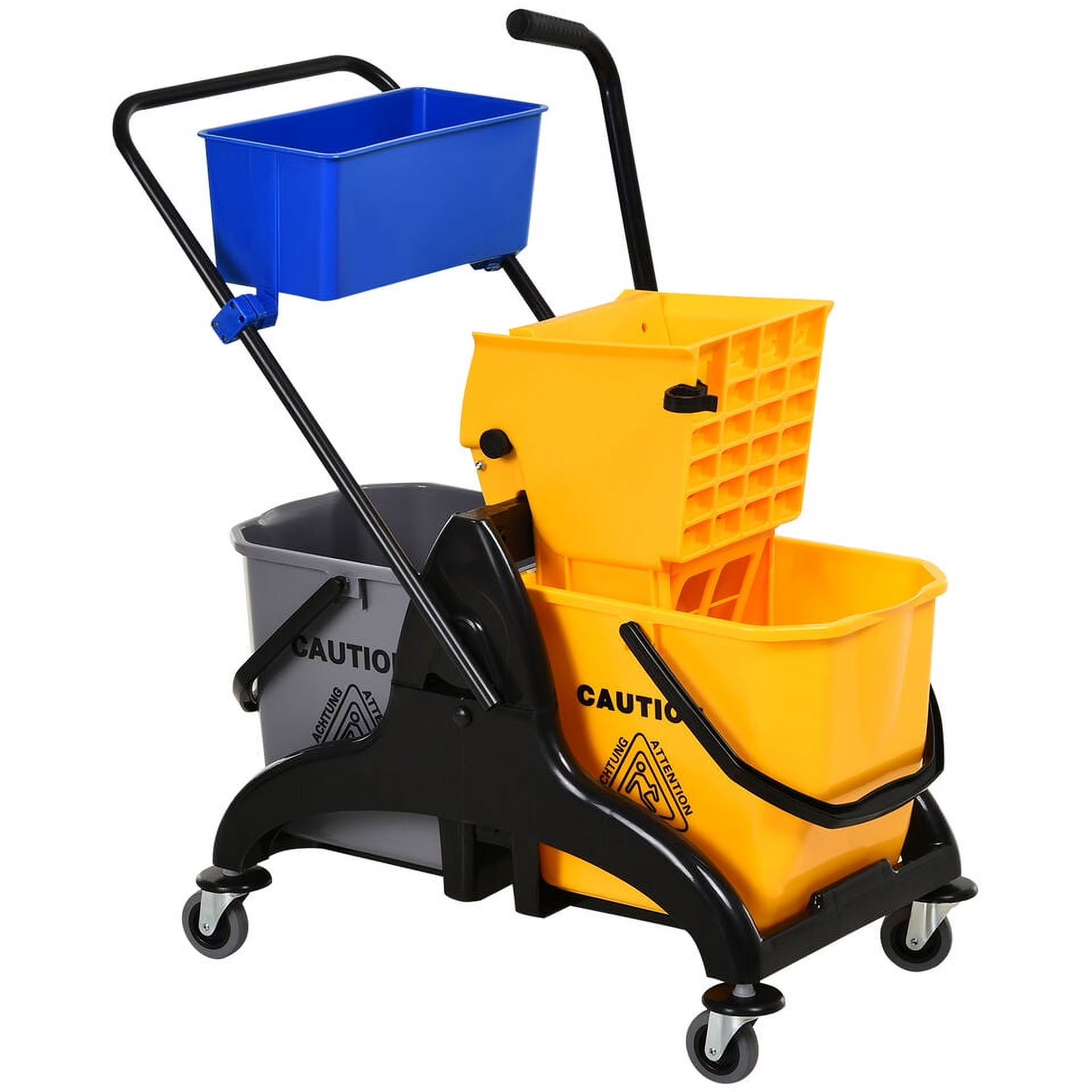 Wringer Bucket Cart with Side Press Wringer and Mop Holder J691973