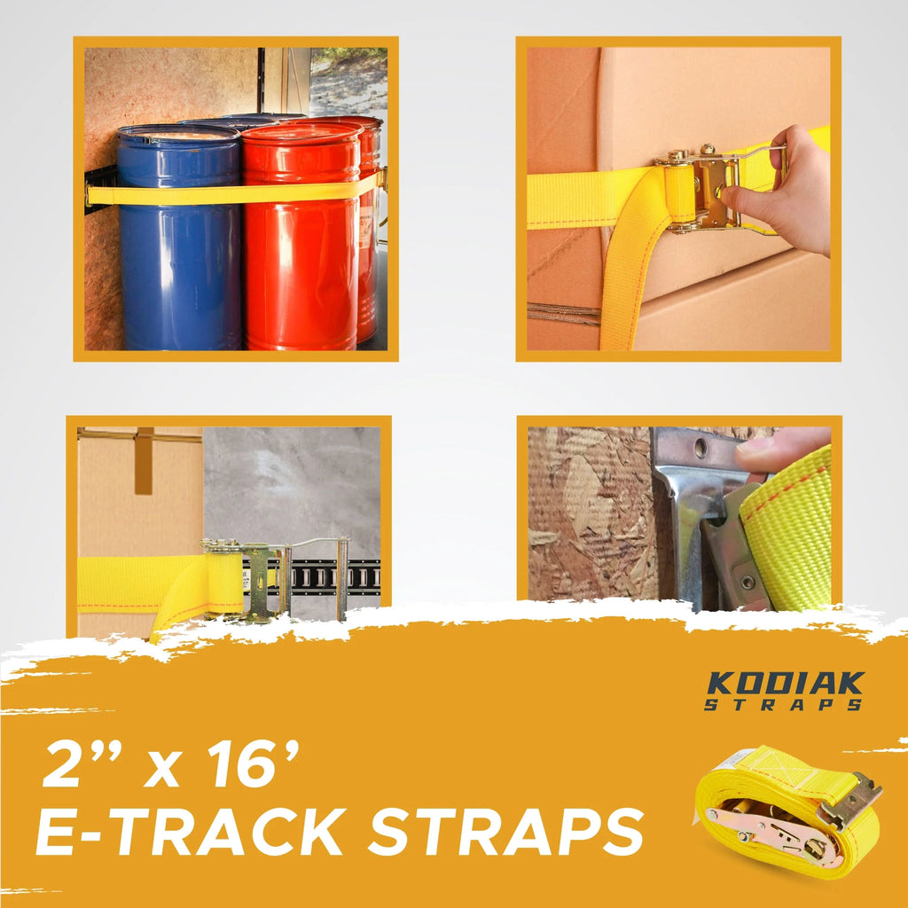 E Track Ratchet Straps 2" x 16' 6 Pack F54003