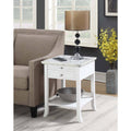 White End Table with Drawer and Slide H689