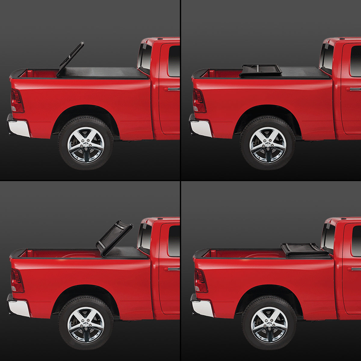 Adjustable Tri-Fold Soft Top Tonneau Cover A872