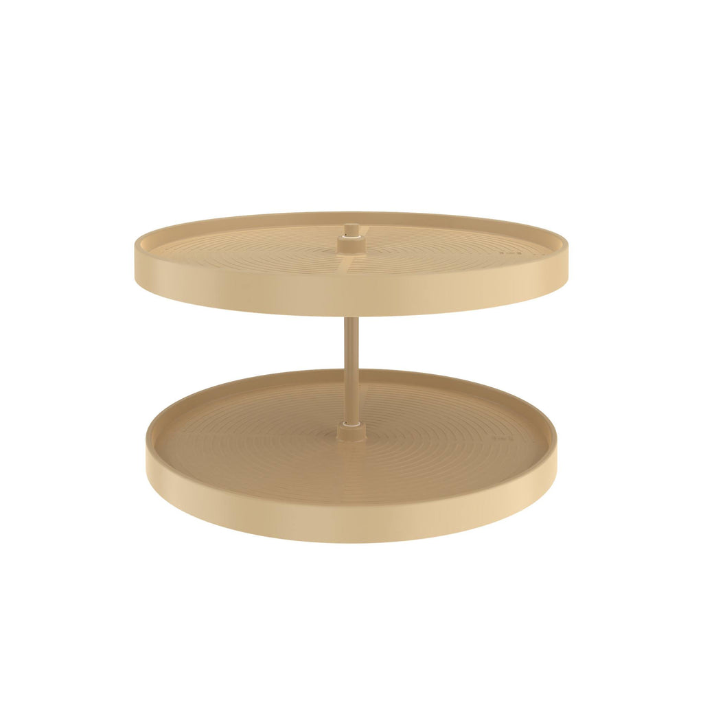 28x22 Almond Polymer Lazy Susan 2-Shelf T249