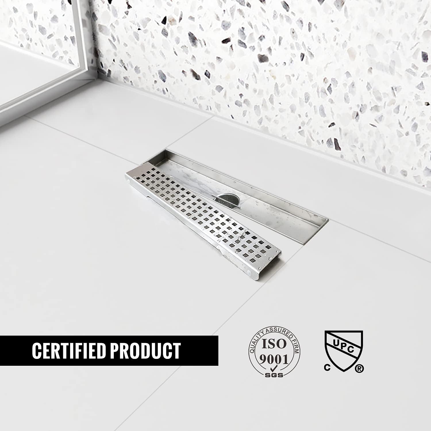 Brushed 304 Stainless Steel Linear Shower Drain 24 inch, Pack of 2 J982924