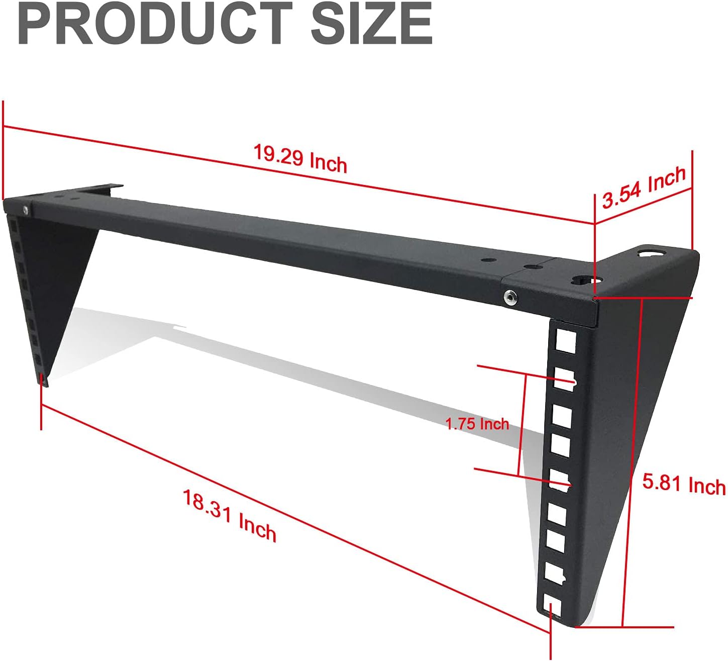 3U Foldable Wall Mount Patch Panel Bracket, 19 inch Steel Vertical Mounting Bracket K52453