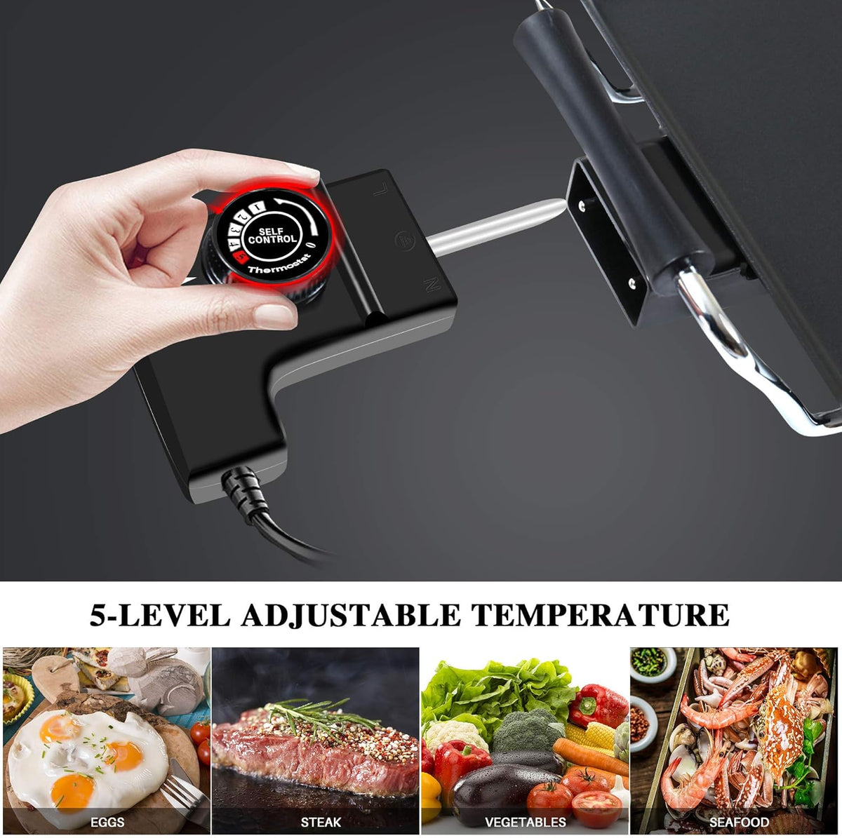 Electric Griddle Nonstick 1500 Watts 35x9 O75688