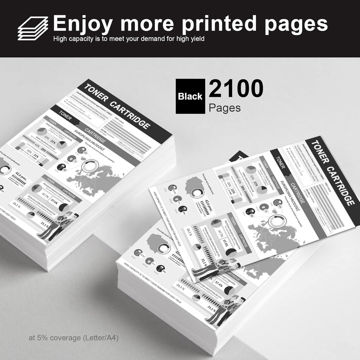 4 Pack Black Toner Cartridge T52050