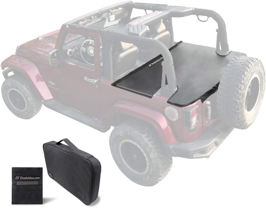 Black Vinyl Tonneau Cover for Jeep Wrangler JK Unlimited 4 Door Rear Trunk Cargo P1124