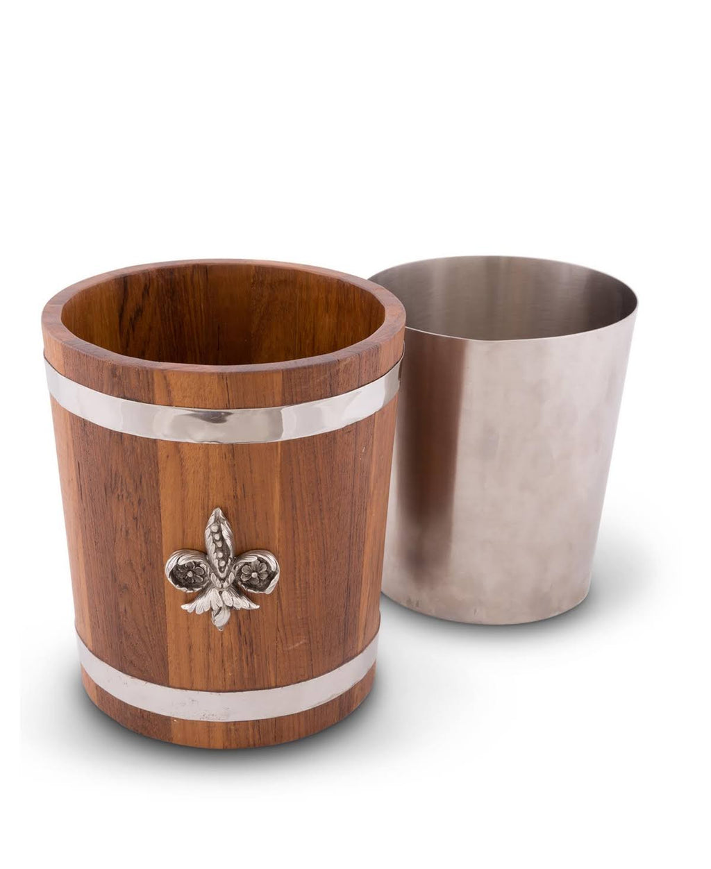 Teak Ice Bucket with Steel Insert I8300