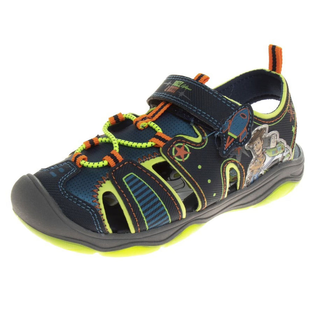 Navy/Lime Boys Toddler Closed-Toe Sport Sandals U357