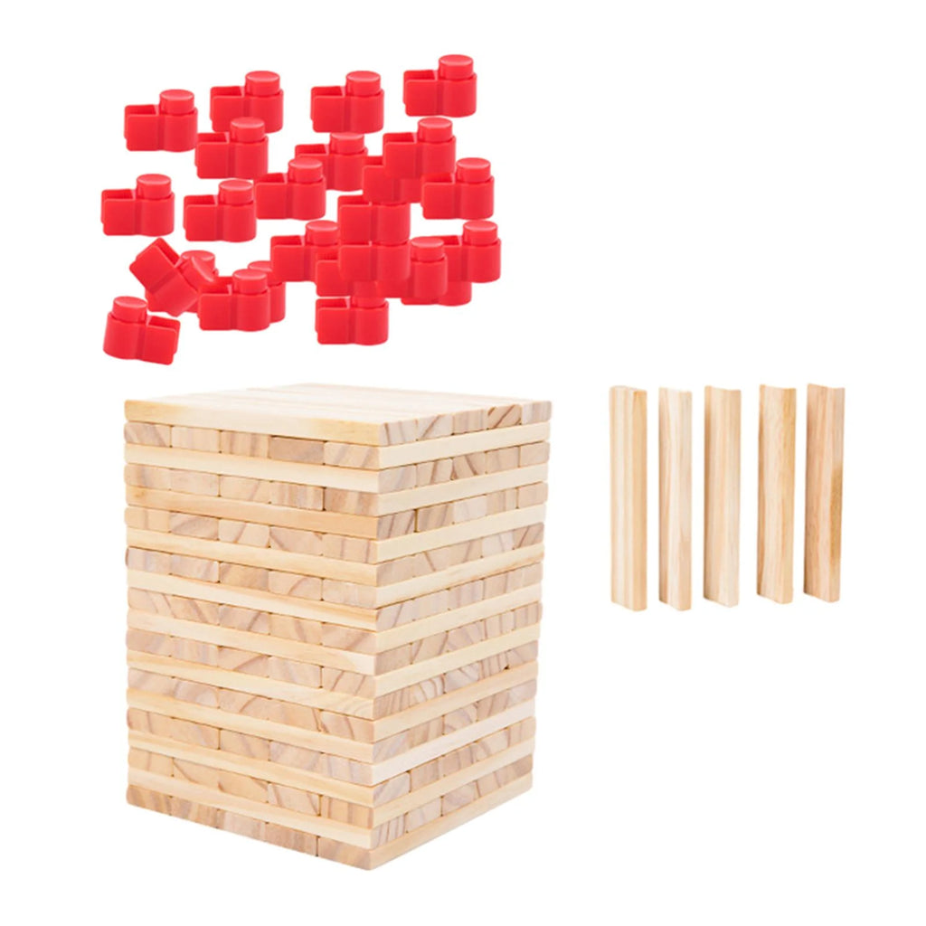 100 Pieces Wooden Blocks Stacking Game Building Kits Board Games A2222
