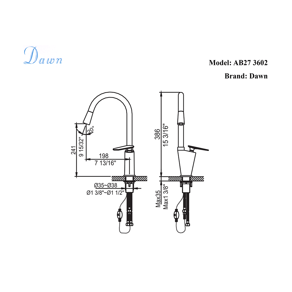 Single-Lever Kitchen Faucet, Brushed Nickel E806