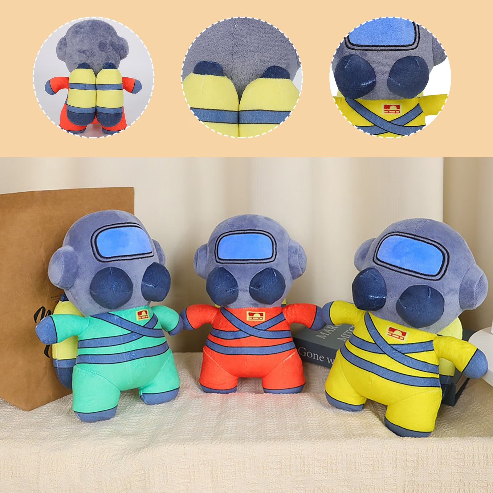 Lethal Company Plush Employee Plush Dolls 9.8" Stuffed Animal Figure Dolls - 3Pcs T52696