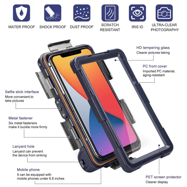 Waterproof Protective Case for Phones Up to 6.9 Inch H498