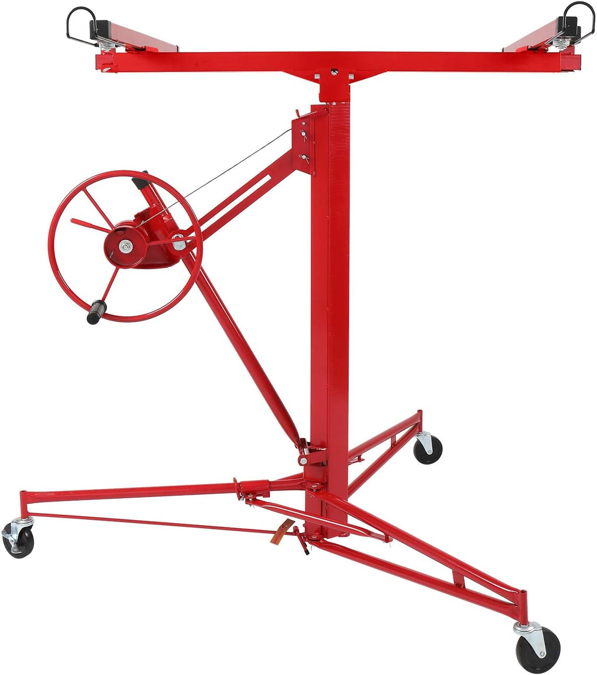11 FT Drywall Lift Portable Panel Hoist with Adjustable Telescopic Arm Lockable Caster Wheel J4405