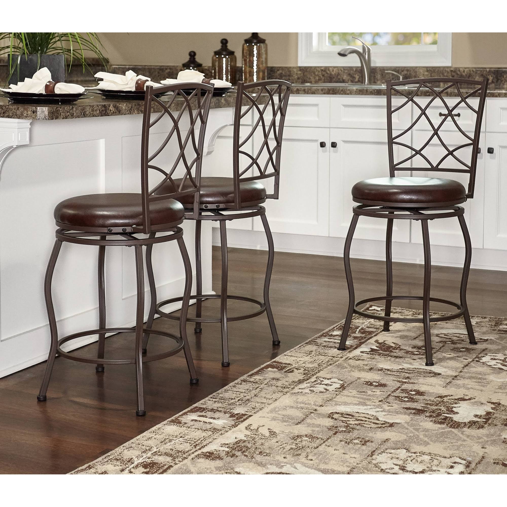 Brown Adjustable Stool Set of Three B77621