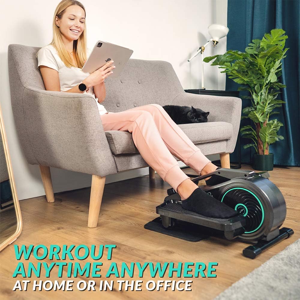 Seated Under Desk Elliptical Trainer with Adjustable Resistance E2985