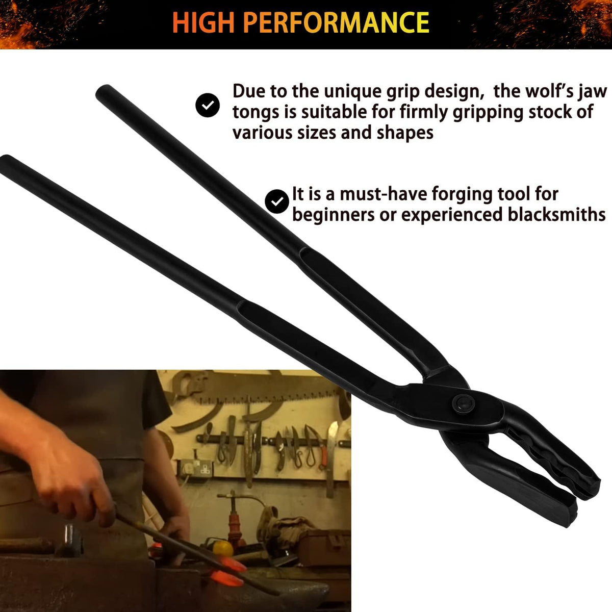 Blacksmith Wolf Jaw Tongs 16 (410mm) Pack of 2 R7449