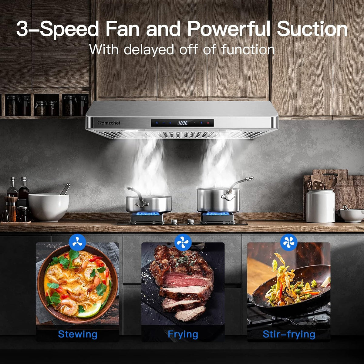 30 Inch Ducted Range Hood Under Cabinet Stainless Steel W7016