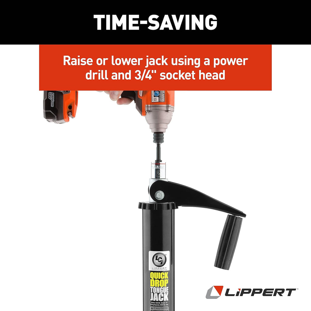 Black 2000lb Quick Drop Tongue Jack Pack of 2 T61982