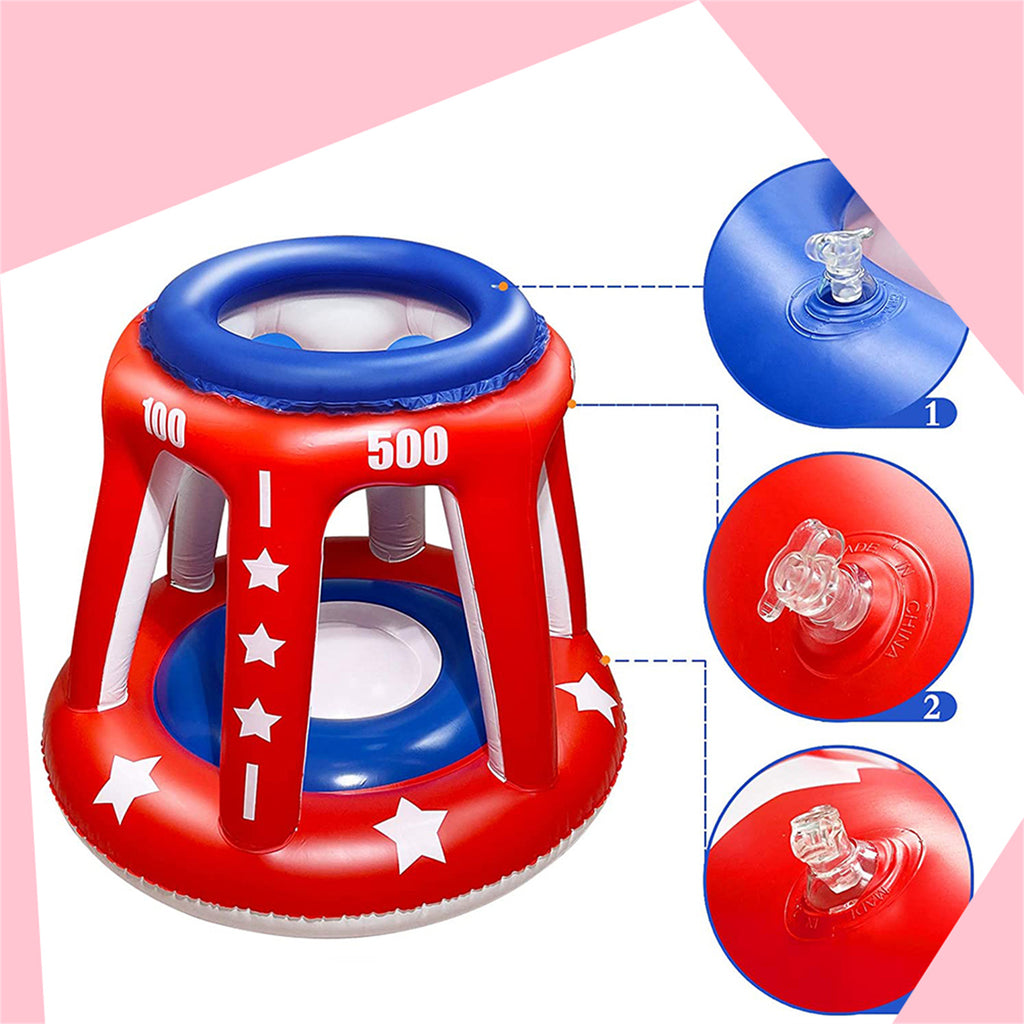 Giant Inflatable Pool Basketball Hoop with 3 Balls 6 Score Hole X461
