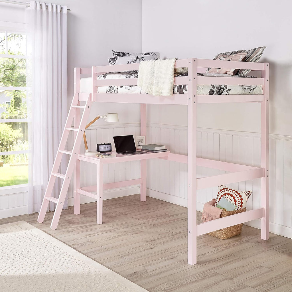 White Twin Loft Bed V5070