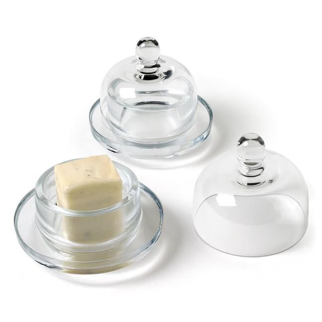 2Pc Clear Butter Dish with Dome L2820