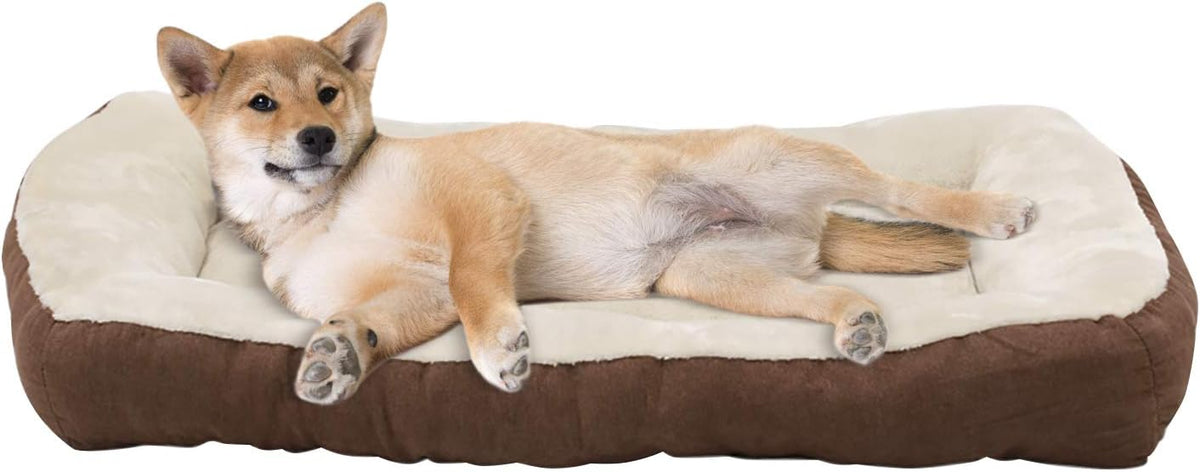 Gray Rectangle Pet Bed, 40 x 30 inches, Plush, Pack of 2 D951
