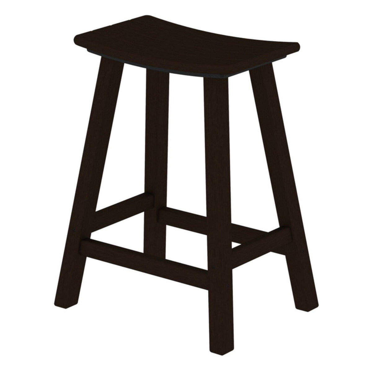 Teak Saddle Bar Stool I19476