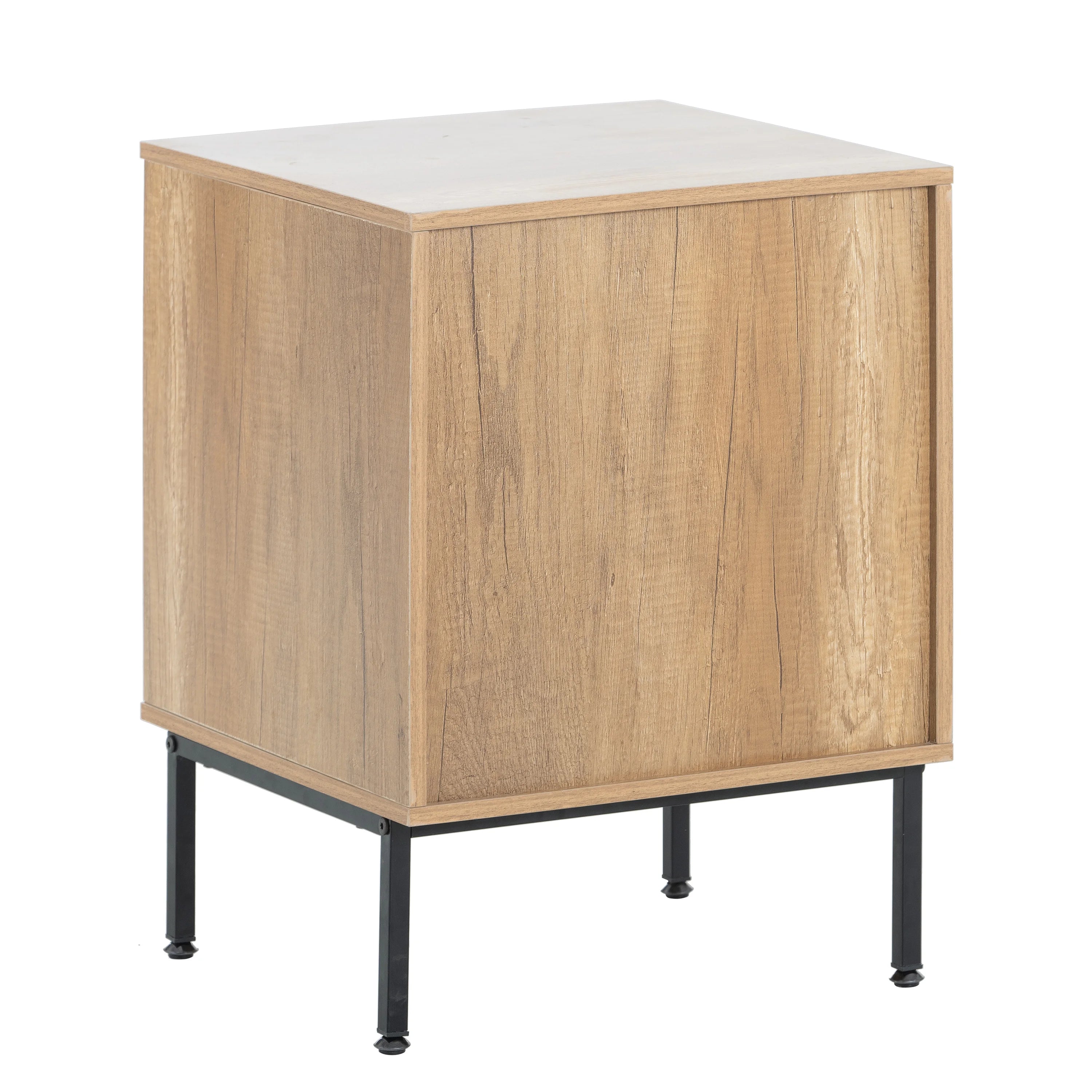 Natural Rattan Door Nightstand with Solid Metal Legs R931