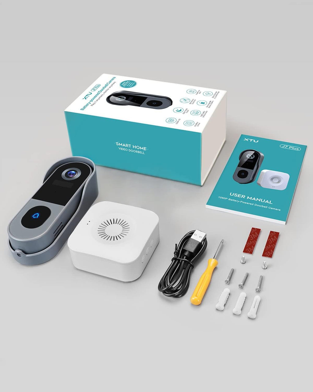 1080P FHD WiFi Video Doorbell Camera with Chime, Pack of 2 U955
