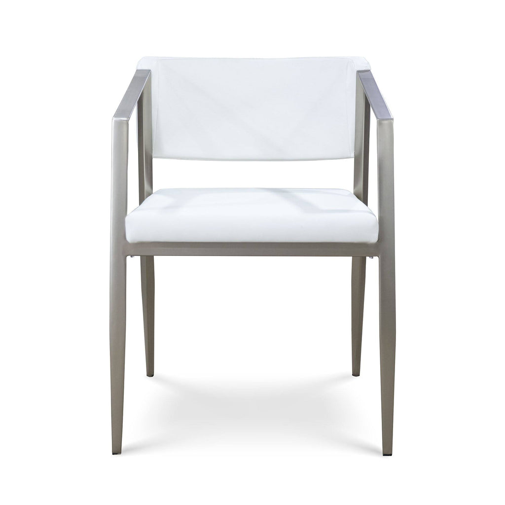 White/Stainless Steel Armchair G61033