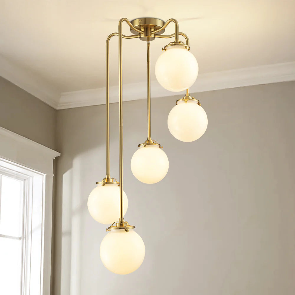 Milk White Glass Bubble Chandelier P6457