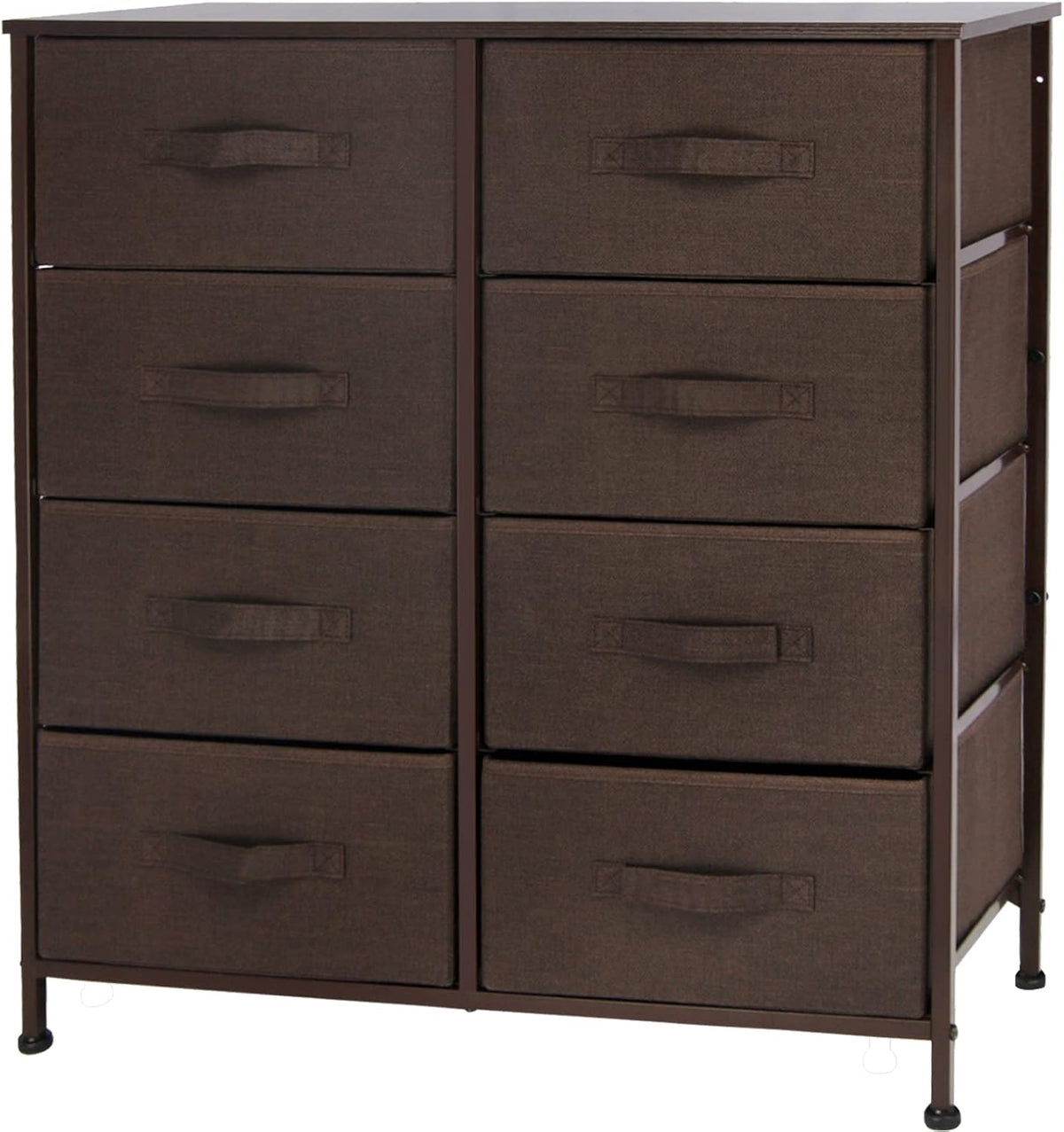 Gray 8 Drawer Vertical Dresser with Fabric Bins R601