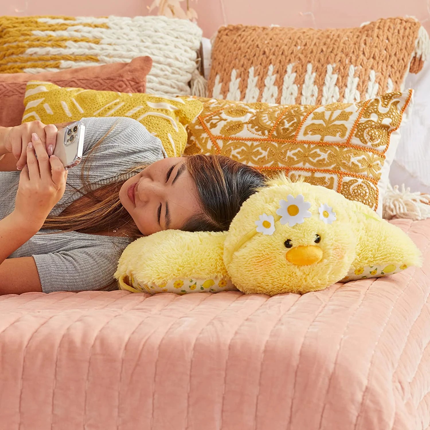 Lemon Chick Stuffed Animal Plush Toy Pillow, Yellow H677