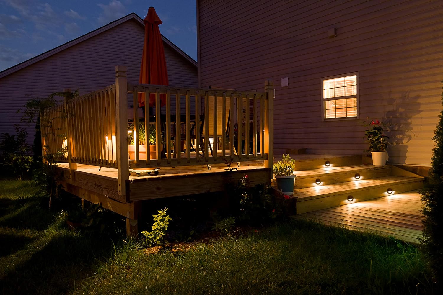 6-Pack Black Die-cast Aluminum LED Deck Lights S238