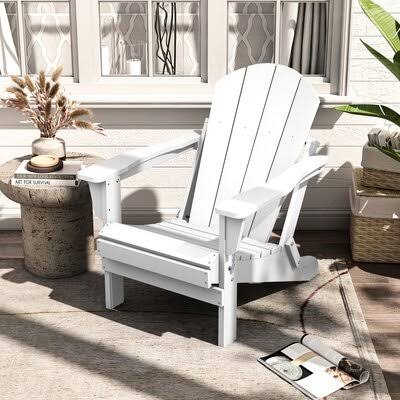 White Plastic Folding Adirondack Chair E3803