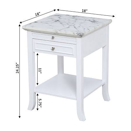 White End Table with Drawer and Slide H689