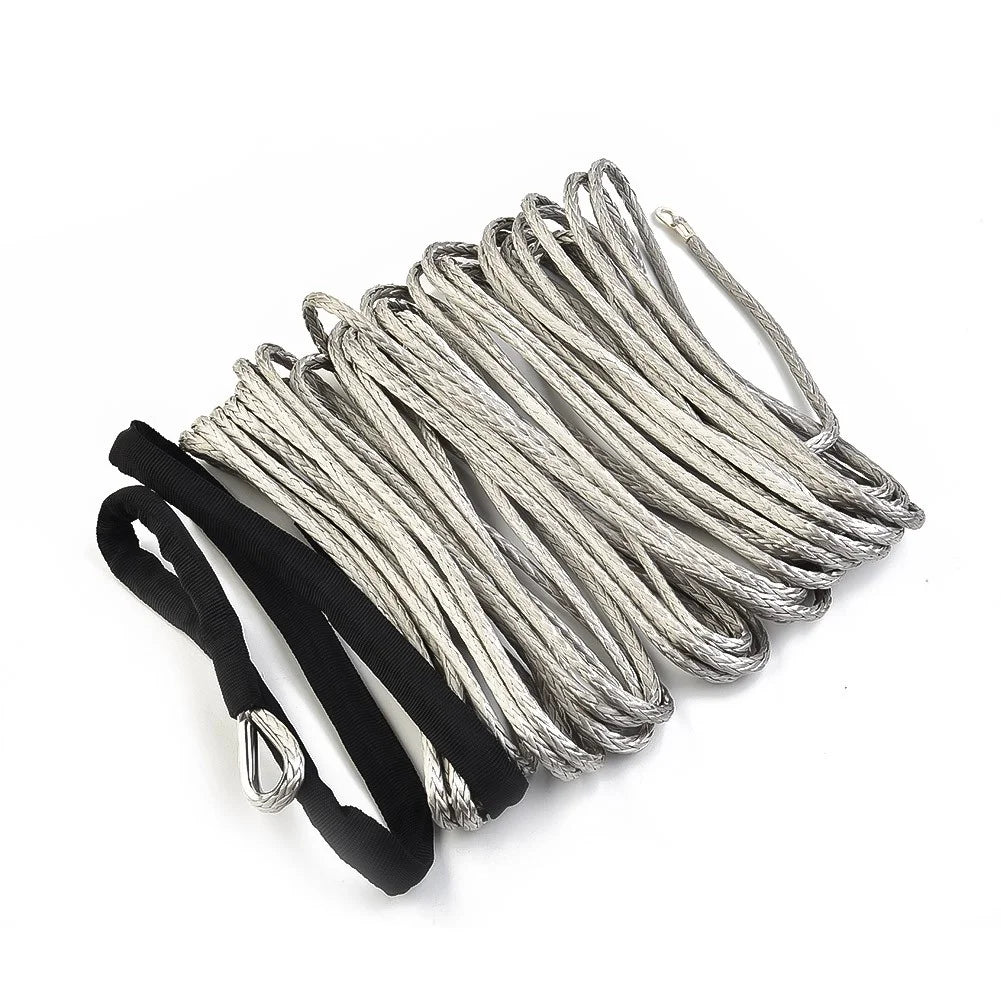 Gray Synthetic Winch Line Rope with Sheath I304